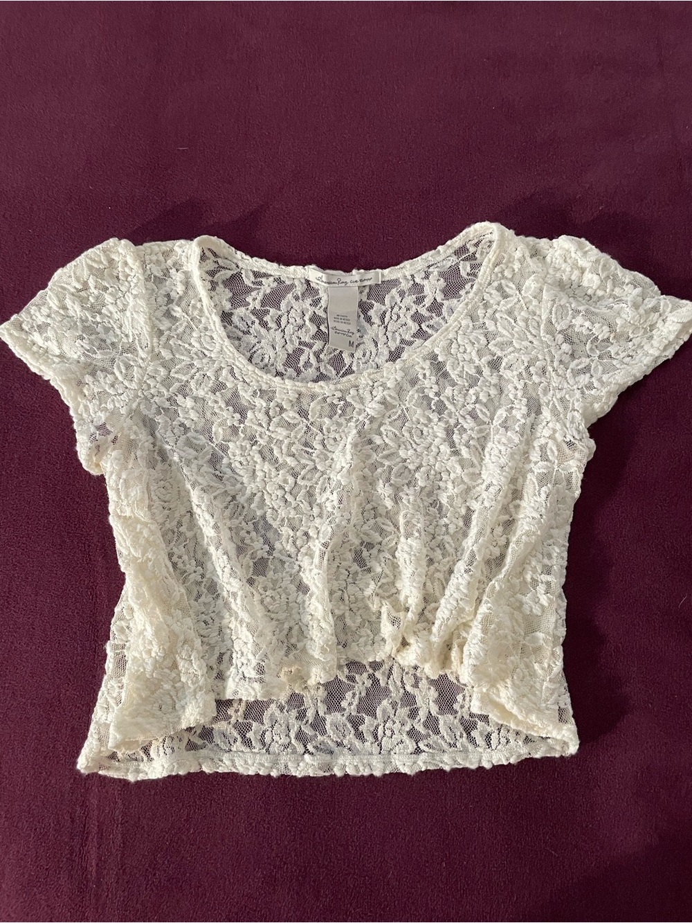American Rag Cream Lace Crop Top